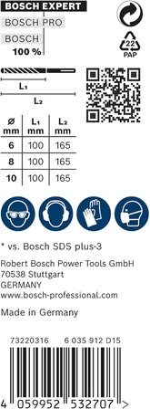 Bosch Professional 3 Parça Expert Sds Plus-7X Kırıcı Delici Delme Uçları (Yumuşak Taş, Sert Taş, Bet