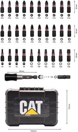 Cat Da01901 32 Parça Manganez Fosfat Alaşımlı Vidalama Uç Seti