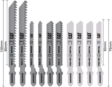 Cat Da06901 Profesyonel Metal/Ahşap Hassas/Kaba Kesim Dekupaj Testere Ucu 10 Parça