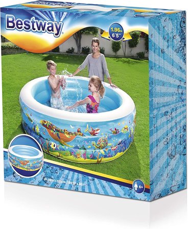 Havuz Şişme Jumbo Desenli Yuvarlak 196Cm X 53Cm Bestway 51122