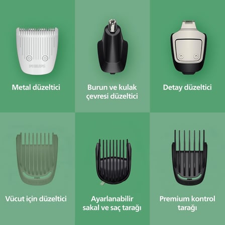 All-In-One Trimmer 7000 Series, 16'Sı 1 Arada Erkek Bakım Seti, Yüz Saç Vücut Için, 120 Dakika Çalış