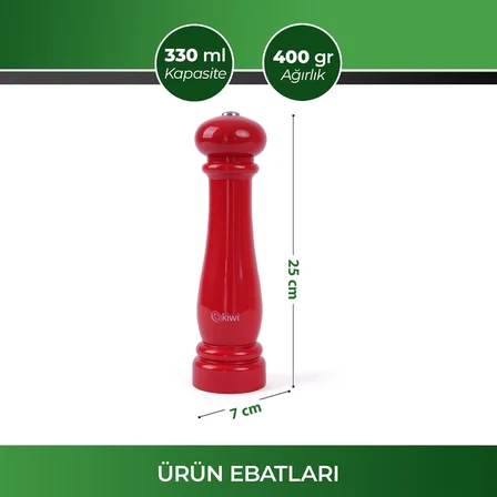 Kiwi Kspg-4810 Otomatik Tuz&Baharat Değirmeni (Kırmızı)