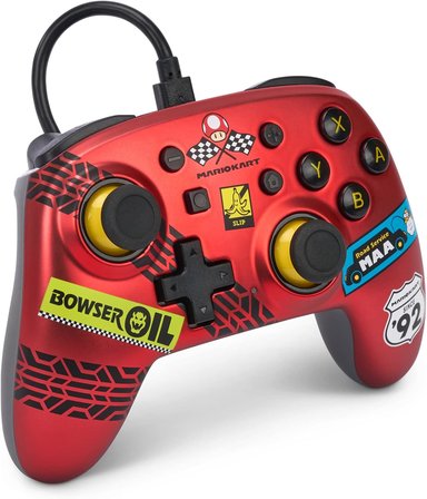Powera Nintendo Switch Için Powera Nano Kablolu Kumanda - Mario Kart: Racer Red, Kırmızı