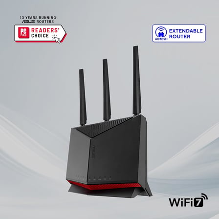 Asus Rt-Be86U Wifi7 Be6800 Wifi7 Dual-Band Gigabit Extendable Router