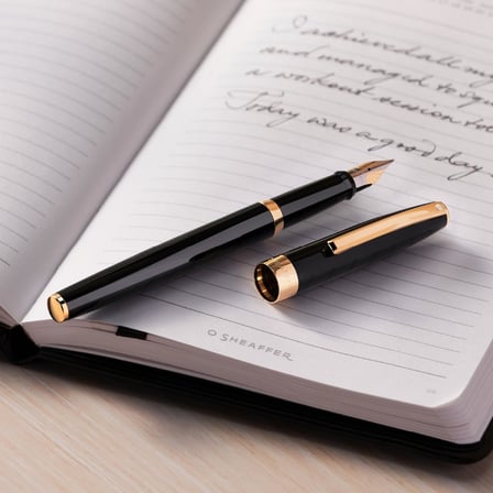 Sheaffer 94710 Sagaris Dolma Kalem, Medium Uç Siyah Altın