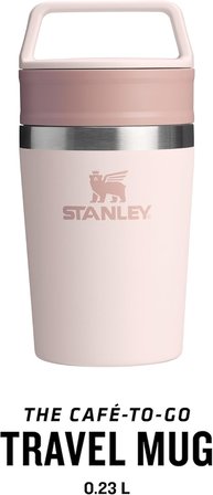Stanley Cafe To-Go Travel Mug Termos Bardak, Pembe Kuvars (Rose Quartz), 0.23 Litre