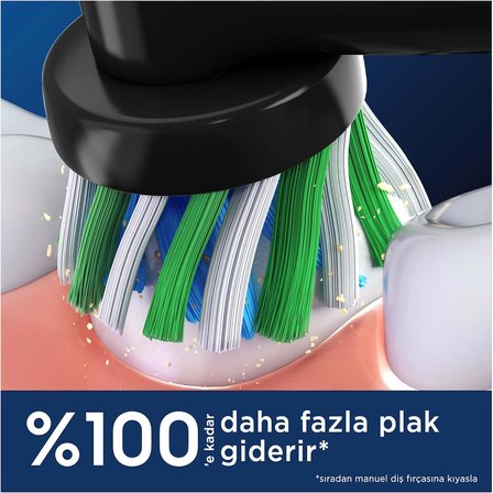 oral-b cross action x-filament siyah şarjlı diş fırçası yedek başlığı 4 adet