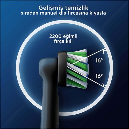 oral-b cross action x-filament siyah şarjlı diş fırçası yedek başlığı 4 adet