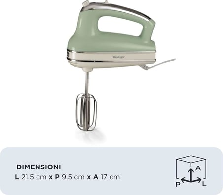 Ariete Vintage El Mikseri Yesil 1548/04 450 Watt, 5 Hiz, Cirpma Ve Yogurma Basliklari, Turbo Fonksiy