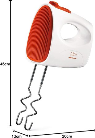 Ariete Mixy El Mikseri 1541/00 - Çırpma Teli, 250 Watt, Hamur Yoğurma, 5 Kademeli Hız Ayarı, 2 Çırpı