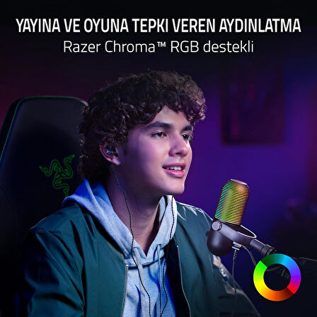 Razer Seiren V3 Chroma - Dokunarak Sessize Alma Özellikli Rgb Usb Mikrofon (Yayın Ve Oyun Reaktif Ay