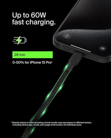 Belkin Boostcharge (6.6Ft) Braided Usb-C To Usb-C Cable For Iphone 16, Iphone 16 Pro, Iphone 16 Pro 