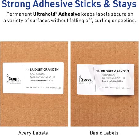 Avery Su Geçirmez Etiketler, Ultrahold Yapıştırıcı, 5.5" X 8.5", Lazer Yazıcılar Için 1.000 Etiket K
