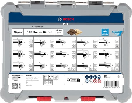 Bosch 2607017471 15 Parça 6 Mm Pro Karışık Freze Seti