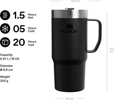 Stanley The Everyday Suburban Mug 0,47 Lt (16 Oz) - Black