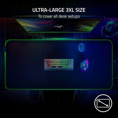 Razer Goliathus Chroma 3Xl - Yumuşak Oyun Fare Altlığı, Rgb Aydınlatmalı, Mikro Dokulu Kumaş Yüzeyli