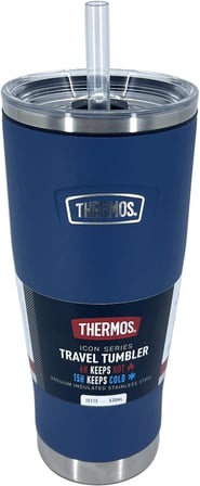 Thermos Icon Is115 0,53L Slide Lock Mug Wstraw Pipetli Termos - Navy