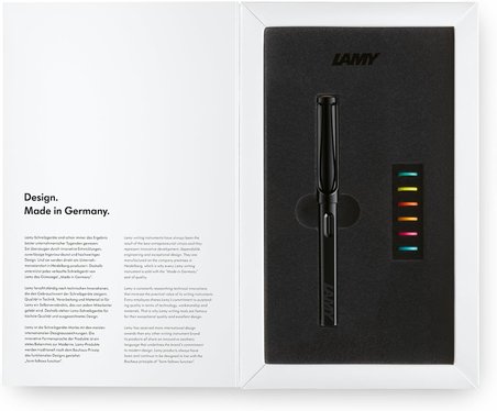 Lamy Safari Dolma Kalem Metal Klips Ef Uc All White Multi Coloured Rings Set