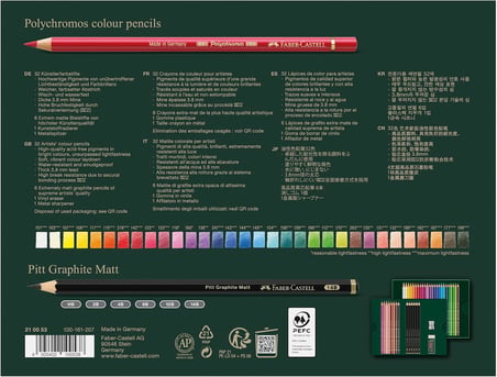 Faber-Castell Polychromos & Pitt Grafit Mat 40'Lı