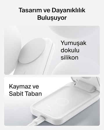 Belkin Ultracharge Magsafe Uyumlu 3’Ü 1 Arada Qi2 25W Kablosuz Şarj Cihazı, Iphone 17, Apple Watch, 