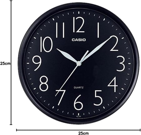 casio iq-05-1df duvar saati, siyah, standart