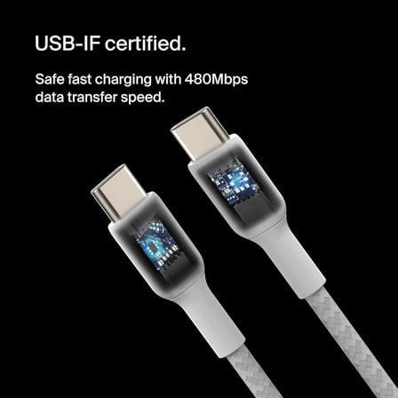 Belkin Boost Charge Örgülü Usb-C, Hızlı Şarj Cihazı, Usb-C Şarj Kablosu, Iphone 16, 15, Samsung Gala