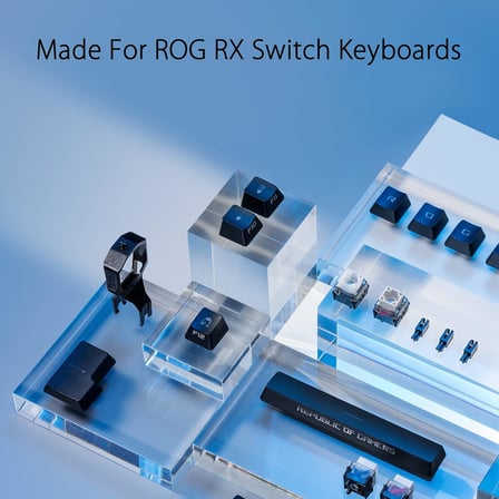 Asus Rog Pbt Çift Kalıplı Tuş Başlığı Seti, Rog Rx Optik Mekanik Anahtarlar Için, Siyah, 123 Tuş, Tu