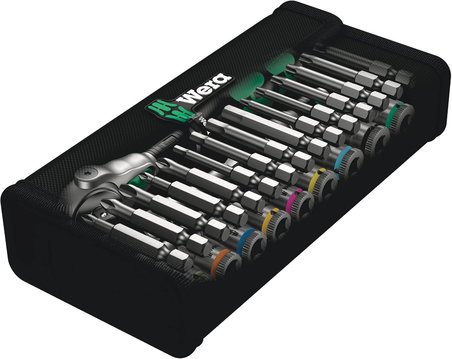 Wera Zyklop Speed Cırcır Anahtar Seti 8100 Sa 6 1/4 Inç Tahrik, Metrik, 28 Parça, 05004016001