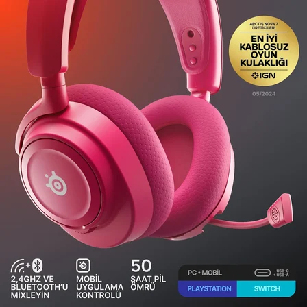 Steelseries Arctis Nova 7 Gen 2 Wireless Oyun Kulaklığı - Magenta