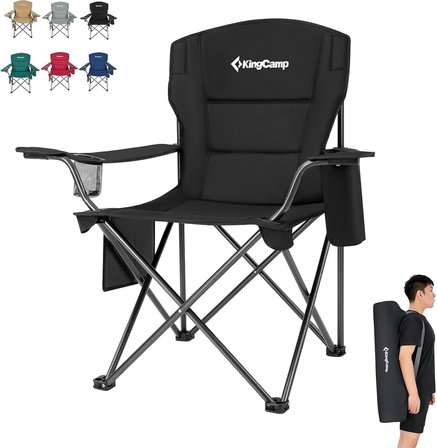 Kingcamp Lotus Xl Cool Ice Ultra Konforlu & Takviyeli Kamp Sandalyesi Black