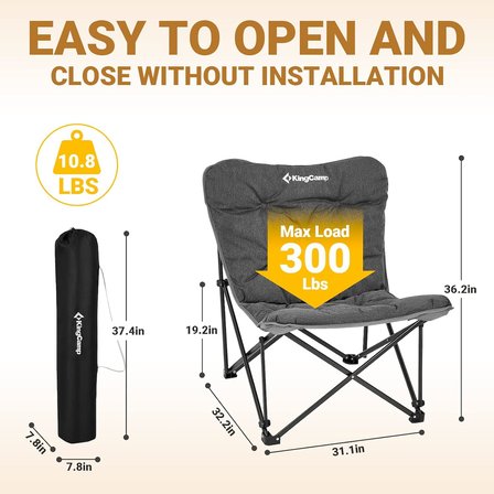 Kingcamp Lemon Lux Ultra Konforlu Kamp Sandalyesi Grey