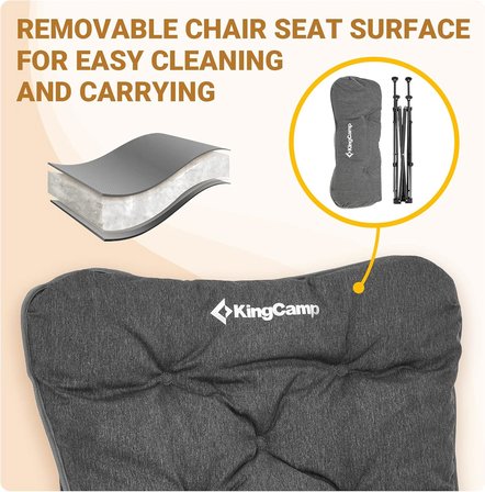 Kingcamp Lemon Lux Ultra Konforlu Kamp Sandalyesi Grey
