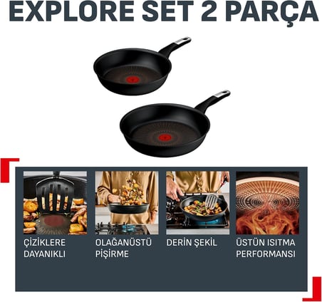 Tefal Explore Fusion Core 9X 2'Li Tava Seti - 24/28 Cm