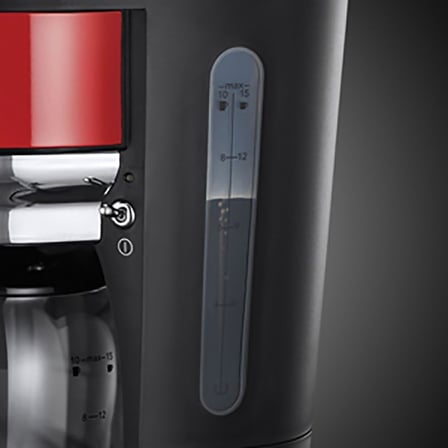 Russell Hobbs 21700-56 Retro Ribbon Filtre Kahve Makinesi Kırmızı, 10 Fincana Kadar, 1.25 L Cam Süra