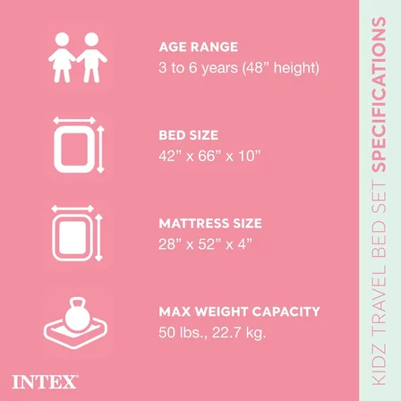 Intex Çocuk Seyahat Şişme Yatak Seti