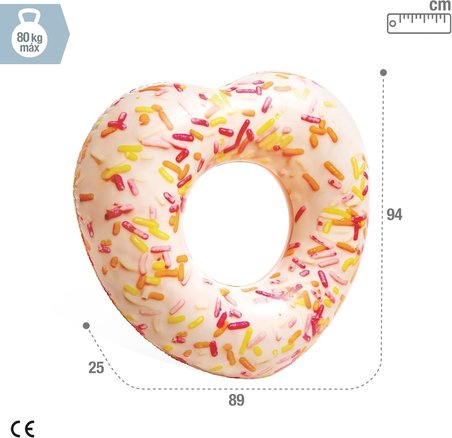 Intex 56253 Kalp Şekilli Donut Simit 104 Cm, Su Sporları, Plaj Malzemesi, Şişme Ürün, Yüzme Aksesuar