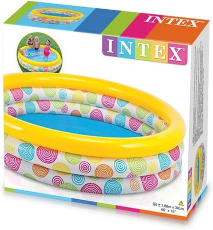 Intex Geometrik Desenli Yuvarlak Şişme Çocuk Havuzu 168X38 Cm
