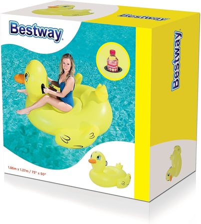 Bestway 41106 – Schwimmtier "Duck Ride-On," 188 X 127 Cm