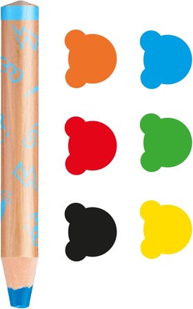 Carioca 3 In 1 Jumbo Bebek Ahşap Gövdeli Boya Kalemi 6'Lı,Kalemtraş Hediyeli