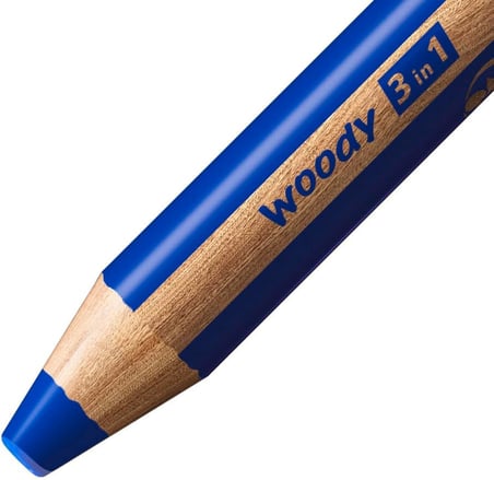 Stabilo Woody 3'Ü 1 Arada - Çok Özellikli Kalem - 18'Li Paket - Çeşitli Renkler + Kalemtıraş Ve Boya