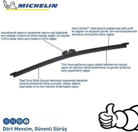 Michelin Easyclip™ Mcr401 40Cm 1 Adet Universal Muz Tipi Arka Silecek