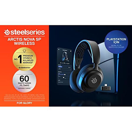 Steelseries Arctis Nova 5P (Ps) Wireless Ve Bluetooth Kablosuz Oyuncu Kulaklığı, Siyah, Kablosuz
