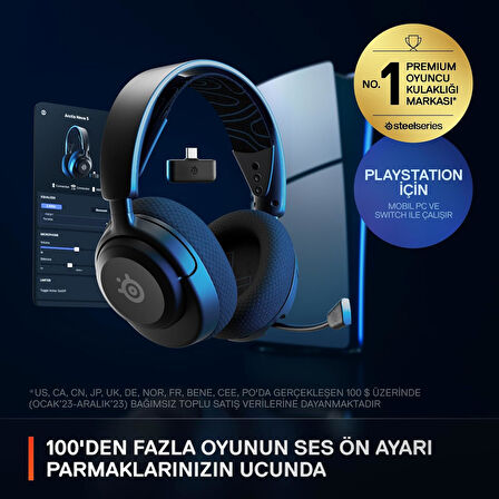 Steelseries Arctis Nova 5P (Ps) Wireless Ve Bluetooth Kablosuz Oyuncu Kulaklığı, Siyah, Kablosuz