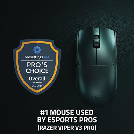 Razer Viper V3 Pro - Ultralight Kablosuz Espor Oyun Mouse'U (8K Hz Hyperpolling, 54G Hafif Tasarım,