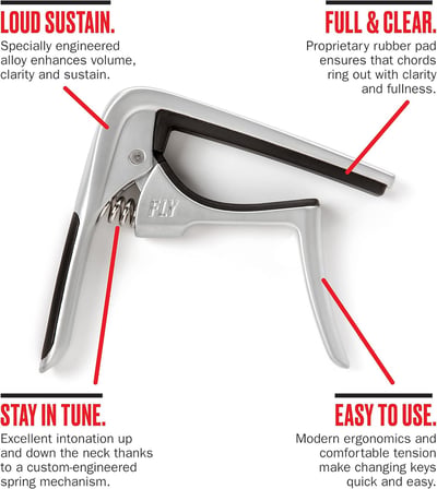 Jim Dunlop Trigger Fly Capo Kavisli Saten Krom
