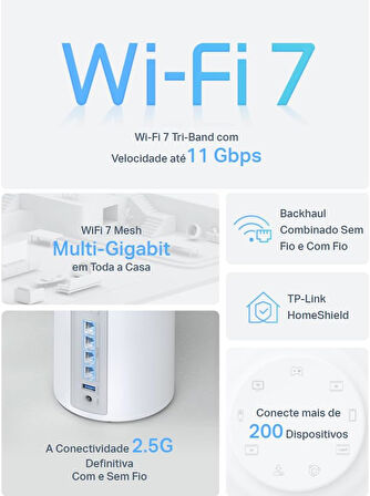 Tp-Link Deco Be65 1-Pack, Be9300 Mbps, 4 × 2.5 Gbps Portlar, 320 Mhz Kanallar, 6 Ghz Bandında Çalışı