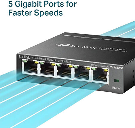 Tp-Link Tl-Sg105E, 5-Portlu Gigabit Easy Smart Switch