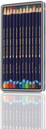 Derwent Inktense Serisi Mürekkep Bazlı Suluboya Kalem Seti - 12 Renk Metal Kutulu