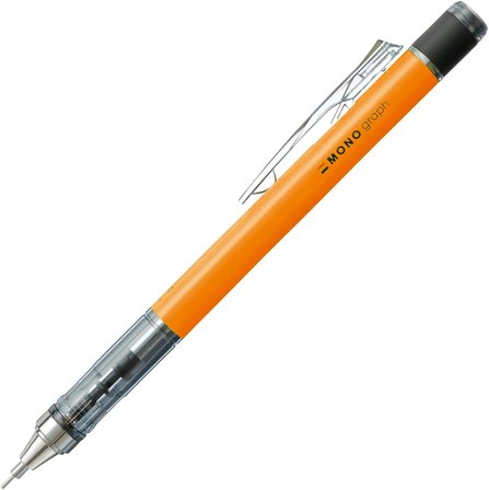 Tombow Mono Graph Neon M.Kurşun Kalem, 0,5Mm Blisterli(1Adet),Neon Turuncu