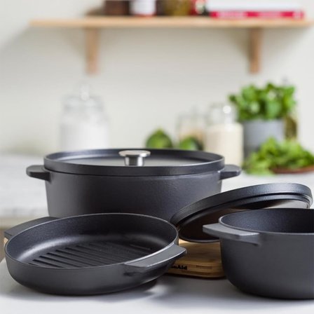 Kitchenaid Çift Kulplu Izgara Tava 26 Cm Black